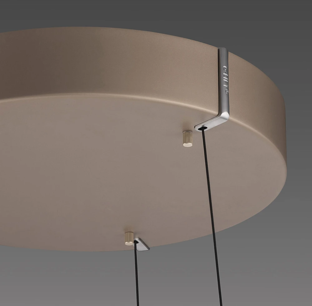 51W LED pakabinamas šviestuvas E-CLIPSE, bronzos sp., 2700-5000K, dimeriuojamas, 50cm, reguliuojamo aukščio