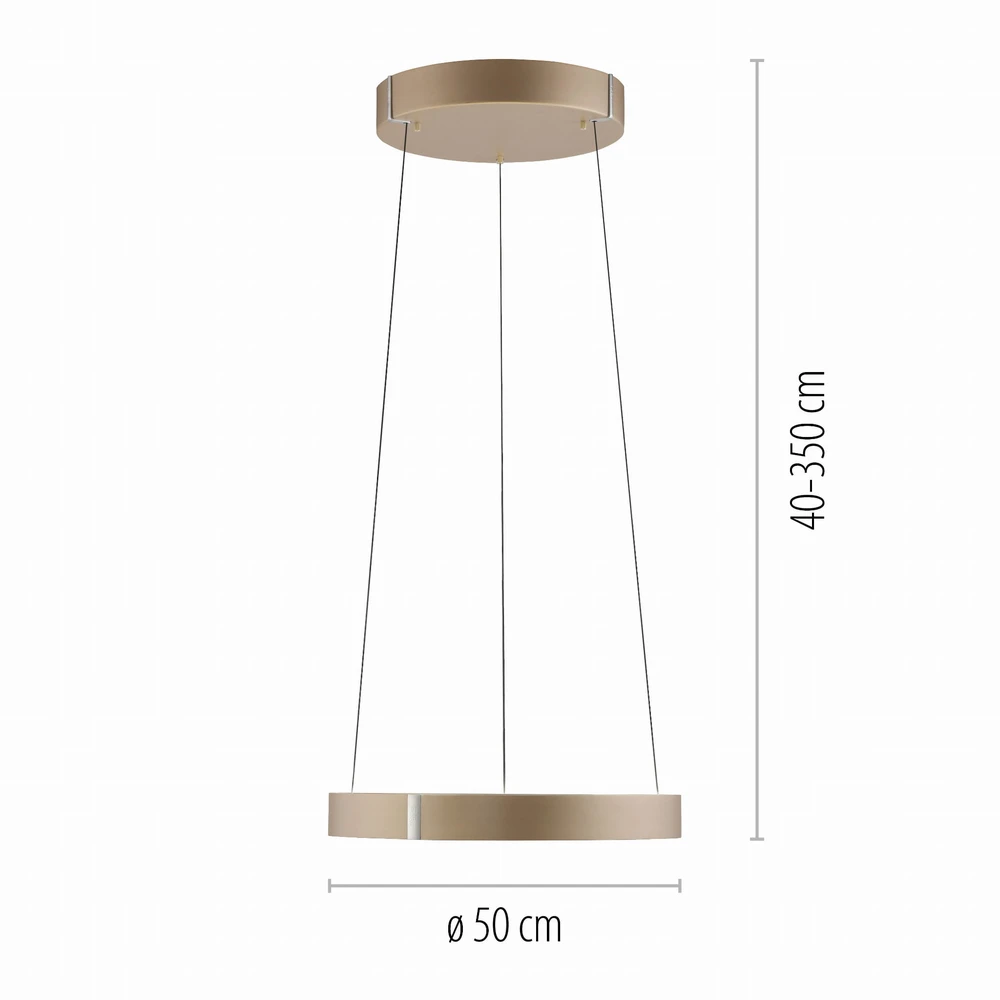 51W LED pakabinamas šviestuvas E-CLIPSE, bronzos sp., 2700-5000K, dimeriuojamas, 50cm, reguliuojamo aukščio
