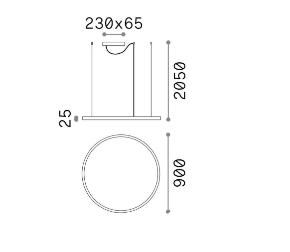 Pakabinamas šviestuvas Ideal Lux Žiedo Formos šviestuvas Oracle Slim D90 Round Wh 4000K
