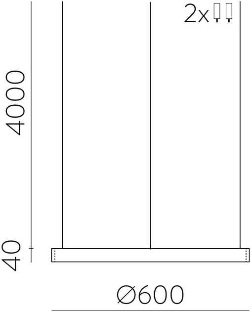 52W LED pakabinamas šviestuvas - modulis LOOP, juodas, 2700/3000K, C3997070N