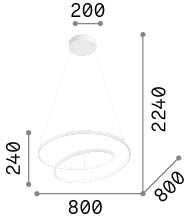 52W LED pakabinamas šviestuvas OZ, žalvario sp., 2700K, 342429