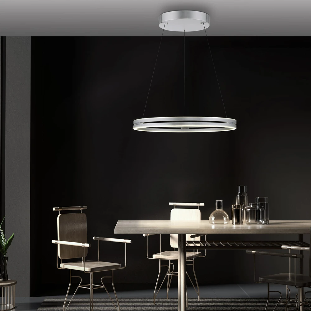 53W LED pakabinamas šviestuvas E-LOOP, aliuminio sp., 2700-5000K, dimeriuojamas, 70cm, reguliuojamo aukščio