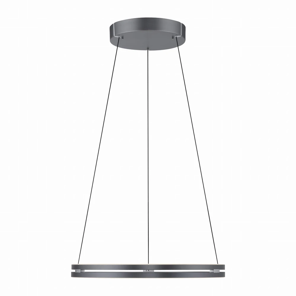 53W LED pakabinamas šviestuvas E-LOOP, pilkos sp., 2700-5000K, dimeriuojamas, 70cm, reguliuojamo aukščio