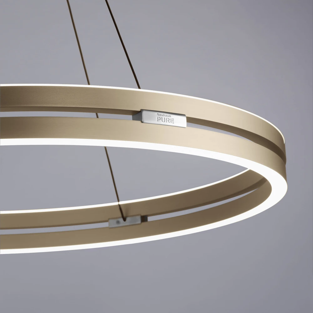 53W LED pakabinamas šviestuvas E-LOOP, žalvario sp., 2700-5000K, dimeriuojamas, 70cm, reguliuojamo aukščio