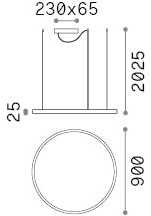 53W LED pakabinamas šviestuvas ORACLE SLIM, juodas, 2700K, 342108