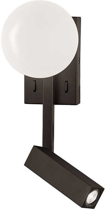 5+3W LED sieninis šviestuvas REFLECT, juodos/baltos sp., 3000K, 4229000
