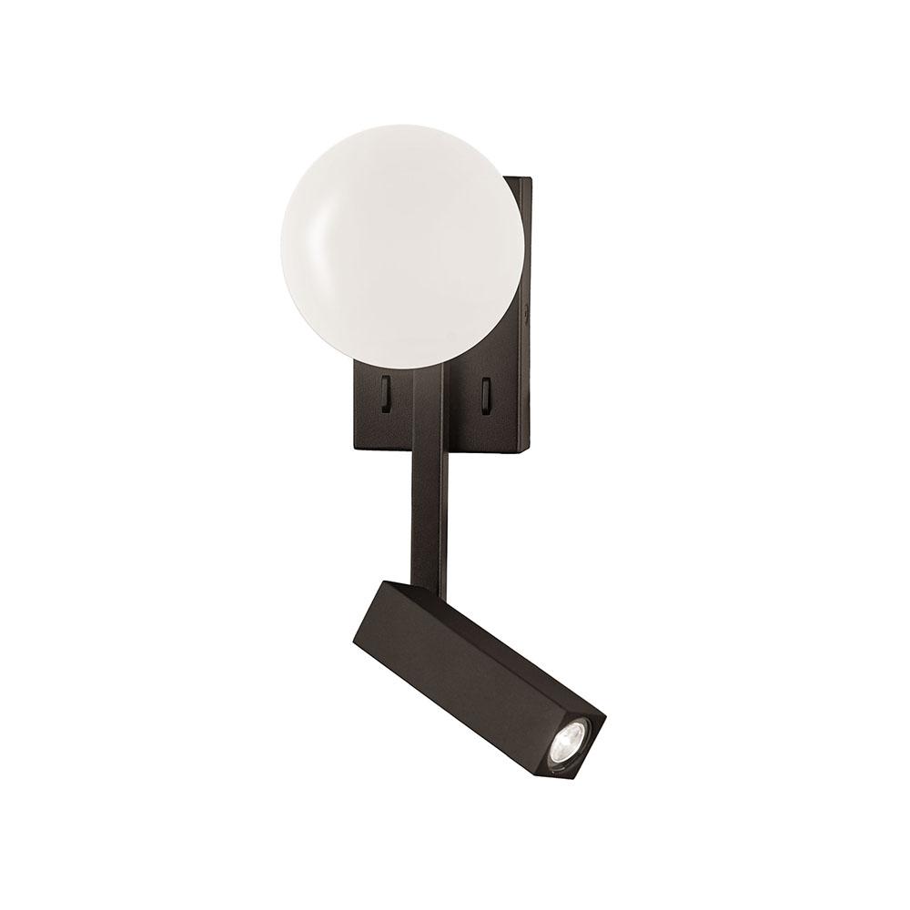 5+3W LED sieninis šviestuvas REFLECT, juodos/baltos sp., 3000K, 4229000
