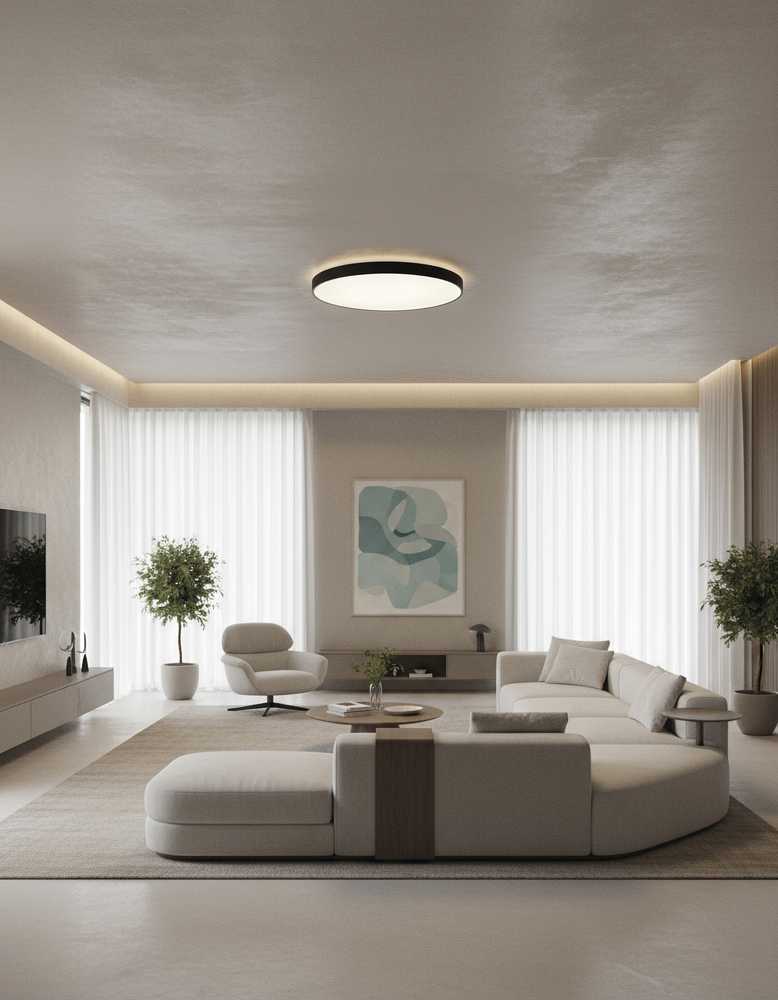 54W + 7,5W LED lubinis šviestuvas LISBOA, juodas, 3000/4000K, dimeriuojamas, P3851170NDT