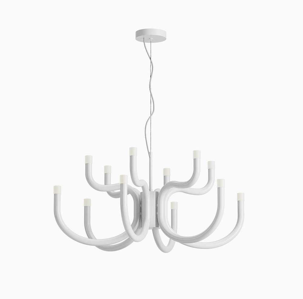 54W LED pakabinamas šviestuvas LUXOR, blizgios baltos sp., 3000K, dimeriuojamas, 01-3227