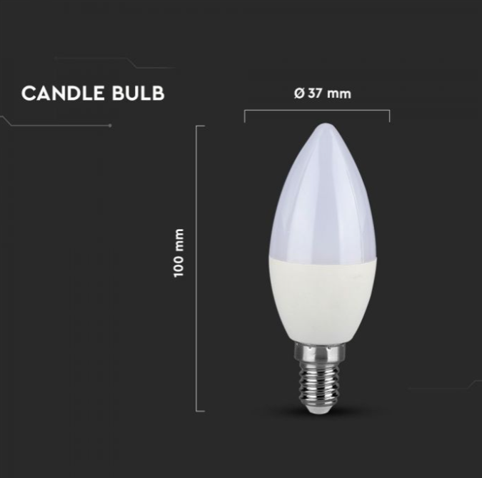 Samsung 5,5W LED lemputė V-TAC, 6400K, E14, dimeriuojama