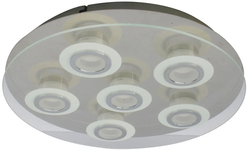 5,5W LED lubinis šviestuvas FLAVIO, chromo/baltos sp./skaidrus, 3000K
