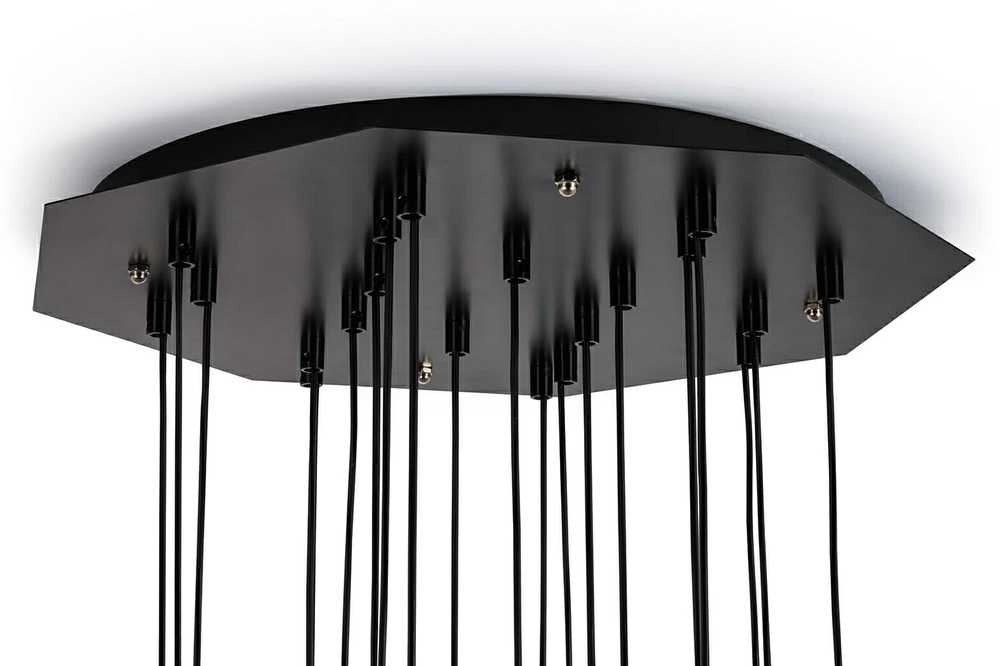 55W LED pakabinamas šviestuvas FLUSSO 20, juodas, 3000K