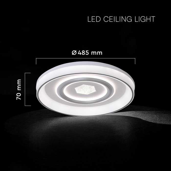Lubinis šviestuvas 55W LED paviršinis šviestuvas, baltos sp., 3000/4500/6500K, dimeriuojamas