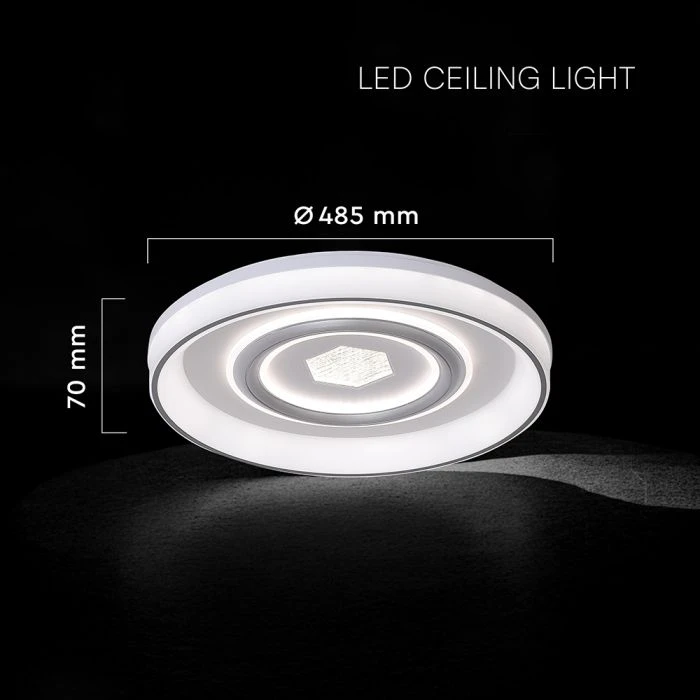 Lubinis šviestuvas 55W LED paviršinis šviestuvas, baltos sp., 3000/4500/6500K, dimeriuojamas