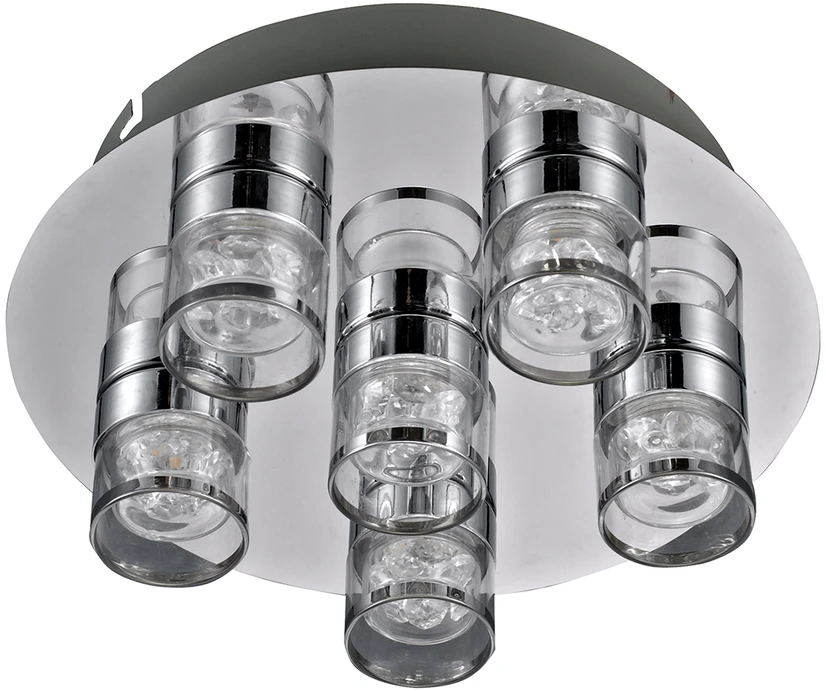 5,5W LED paviršinis šviestuvas MARC, chromo sp./skaidrus, 3000K