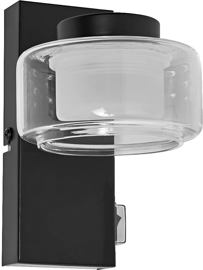 Sieninis šviestuvas 5,5W LED sieninis vonios šviestuvas ORBIS FLAME, juodas, 3000/4000K, IP44