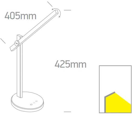 5,5W LED stalo šviestuvas, baltas, 3000/4000/6500K, dimeriuojamas, 61108/W/V