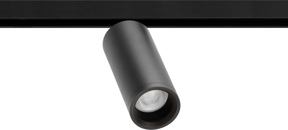 5,5W šviestuvas į magnetines sistemas FIT 48V, 36°, juodas, 3000K, DALI, su maitinimo šaltiniu