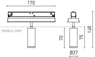 5,5W šviestuvas į magnetines sistemas Juodas FOSTER CUSTOM MODULE FIT 27, 48V, juodas, 3000K