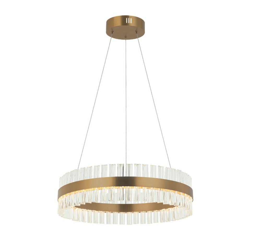 56W LED pakabinamas šviestuvas, aukso sp., 3000K, dimeriuojamas, 22039