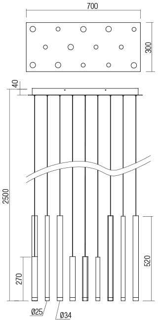 56W LED pakabinamas šviestuvas MADISON, vario sp., 3000K, 01-2055