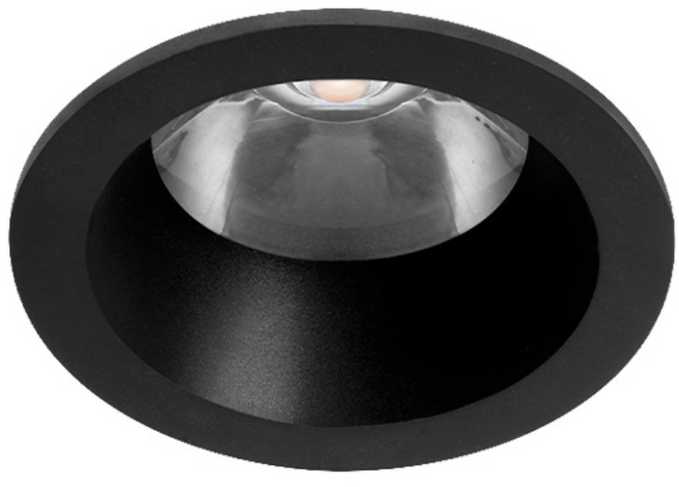 5,7W LED įleidžiamas šviestuvas LENS LIGHT, juodas, 2700K, dimeriuojamas