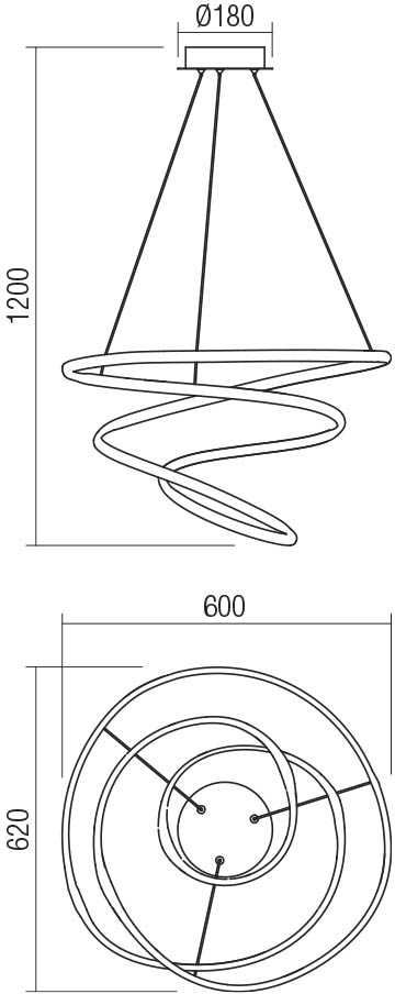 57W LED pakabinamas šviestuvas SINTRA, baltas, 3000K, dimeriuojamas