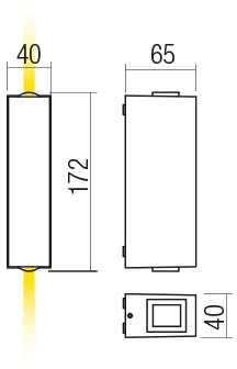 Sieninis šviestuvas 5,84W LED sieninis lauko šviestuvas ACE, baltas, 4000K, IP54, šviečia į viršų ir į apačią, 90420