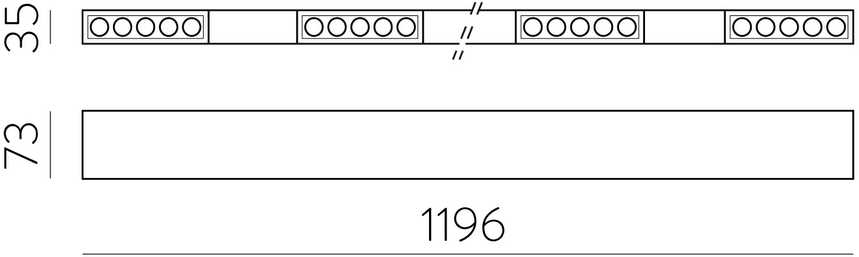 58W LED linijinis šviestuvas - modulis INVISIBLE, juodas, 3000K, šviestuvus galima jungti tarpusavyje, C3980000N