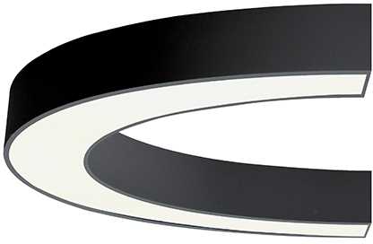 58W LED lubinis šviestuvas SEMI, juodas, 3000K, PUSH, 1500mm, 3918-0115-3-B-D4
