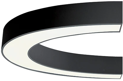 58W LED lubinis šviestuvas SEMI, juodas, 4000K, DALI, 1500mm, 3918-0115-4-B-D3