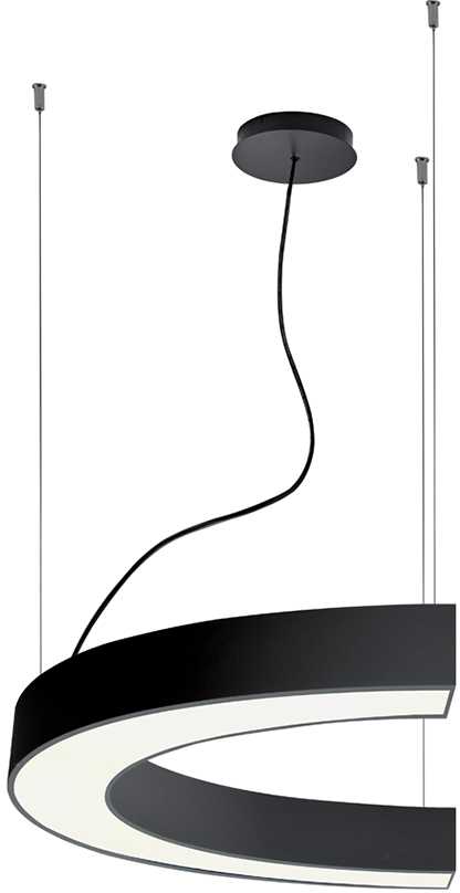 58W LED pakabinamas šviestuvas SEMI, juodas, 4000K, 1500mm, 3918-0015-4-B-N