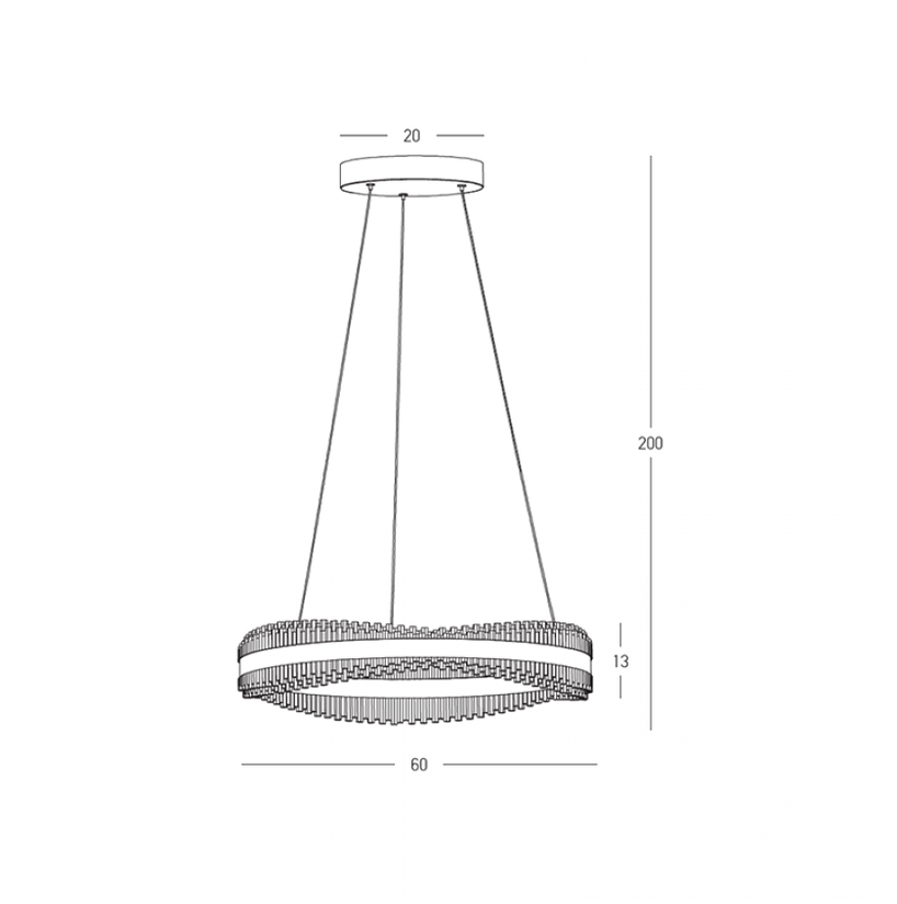58W LED pakabinamas šviestuvas, šlifuotos aukso sp., 3000K, dimeriuojamas, 25412