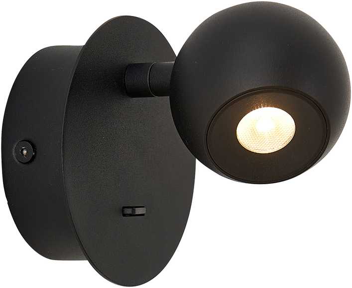 5,9W LED sieninis šviestuvas SEBASTIAN, juodas, 3000K, 4270800