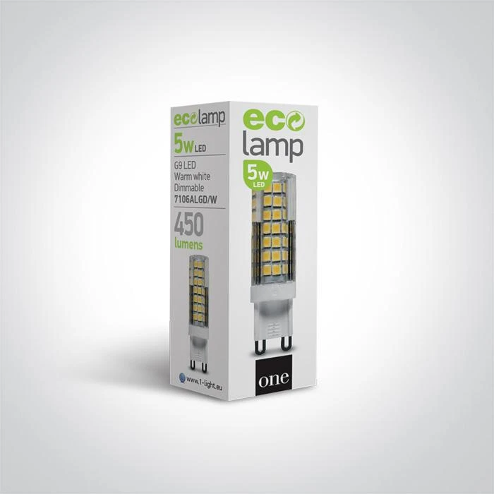 5W LED lemputė, dimeriuojama, G9, 3000K, 7106ALGD/W