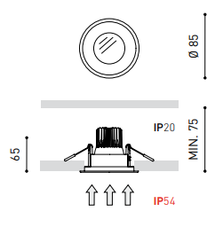 5W įleidžiamas šviestuvas DROP MICRO Matinis 140mA 5W 3000K WT