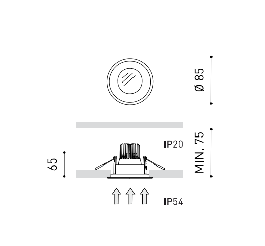 5W įleidžiamas šviestuvas DROP MICRO Matinis, baltas, 2700K, IP54