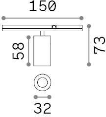 5W LED akcentinis šviestuvas į magnetinės sistemos STICK bėgelį, juodas, 2700K, dimeriuojamas, 345055