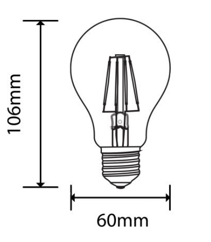 5W LED filamentinė lemputė E27, 2800K