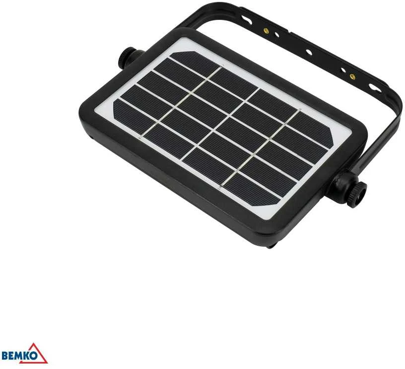 BEMKO SOLAR 5W 4000K 500LM IP65 PIR juodas LED prožektorius