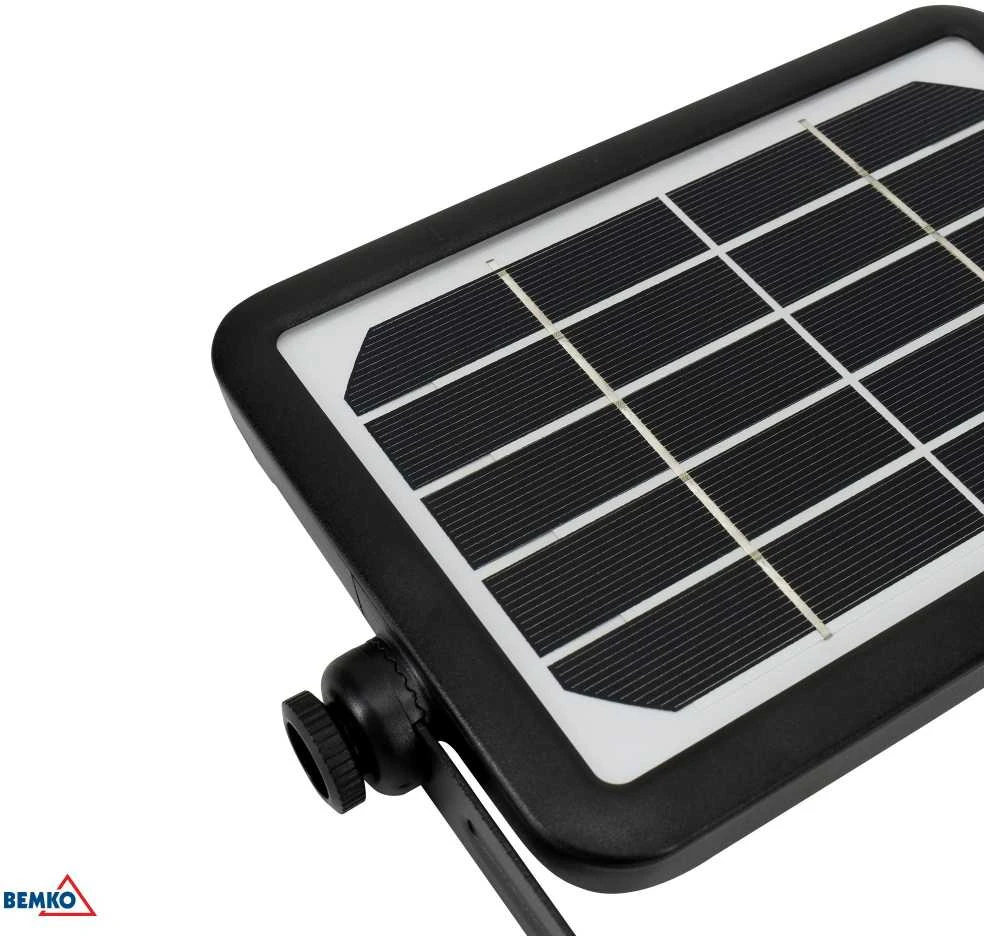 BEMKO SOLAR 5W 4000K 500LM IP65 PIR juodas LED prožektorius
