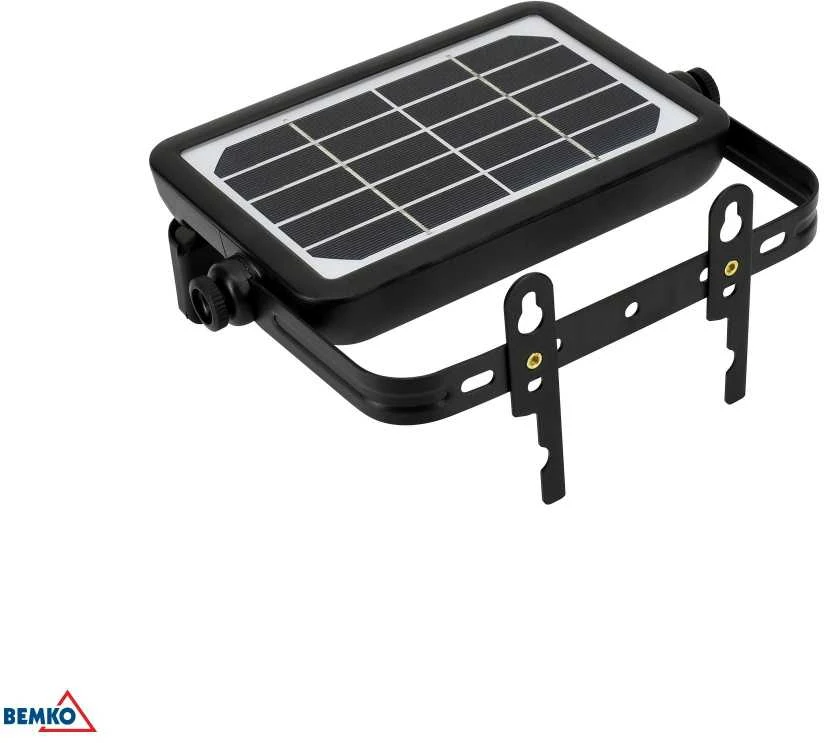 BEMKO SOLAR 5W 4000K 500LM IP65 PIR juodas LED prožektorius