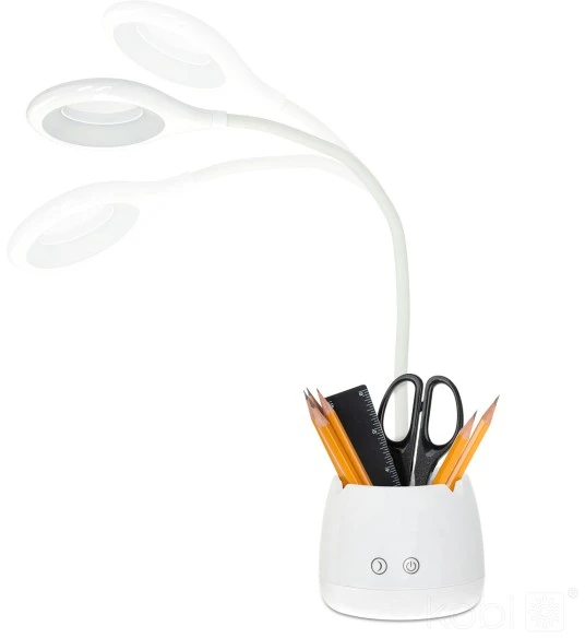 5W LED įkraunamas stalo šviestuvas LUSIA, baltas, 3000/4000K, dimeriuojamas