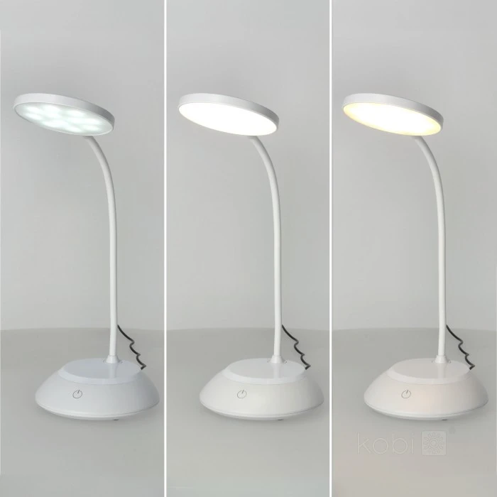 5W LED įkraunamas stalo šviestuvas VISUA DESK, baltas, 3000-5000K, dimeriuojamas