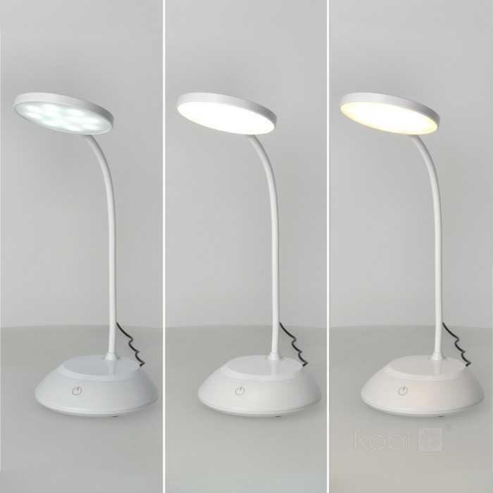 5W LED įkraunamas stalo šviestuvas VISUA DESK, baltas, 3000-5000K, dimeriuojamas