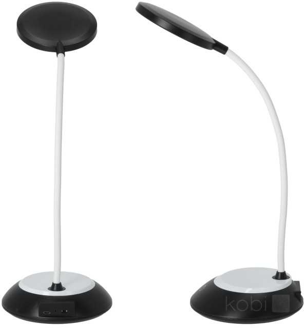 5W LED įkraunamas stalo šviestuvas VISUA DESK, juodas, 3000-5000K, dimeriuojamas
