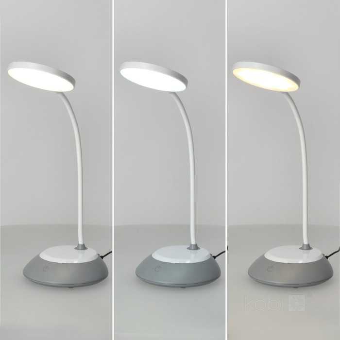 5W LED įkraunamas stalo šviestuvas VISUA DESK, pilkas, 3000-5000K, dimeriuojamas