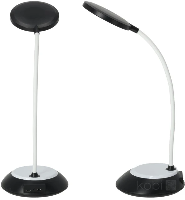 5W LED įkraunamas stalo šviestuvas VISUA DESK, juodas, 3000-5000K, dimeriuojamas