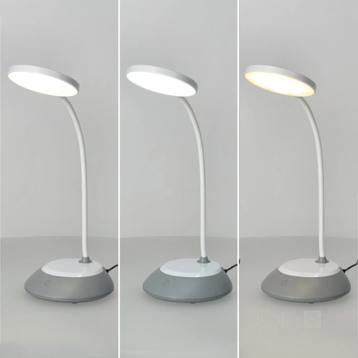 5W LED įkraunamas stalo šviestuvas VISUA DESK, pilkas, 3000-5000K, dimeriuojamas