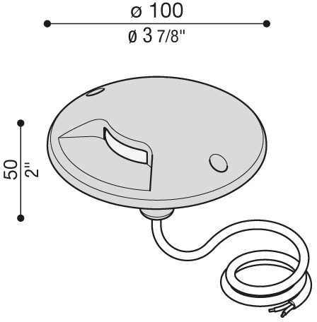 5W LED įleidžiamas lauko šviestuvas CNC 99 CL, plieno sp., 3000K